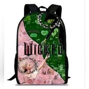 Wicked the Movie Full Size Backpack Bookbag Glenda Pink & Elphaba Green